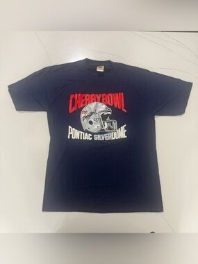 Vintage mid 1980s Cherry Bowl Pontiac Silverdome football tee